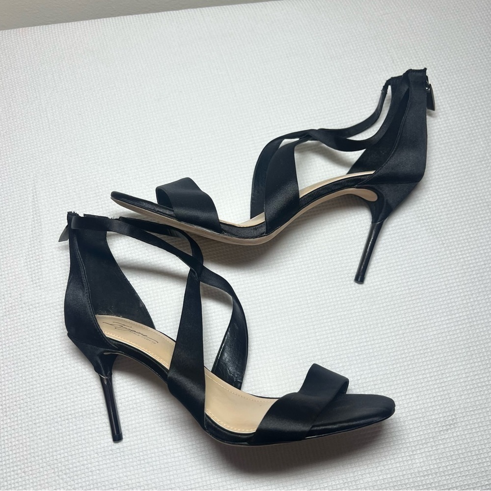 Imagine Vince Camuto Women's Black Satin Dress Pumps SZ 9 1/2 M Heels​​​​​​